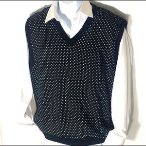 COPY - Linea Uomo Mens Polka Dot Sweater Vest Size XL Blue White